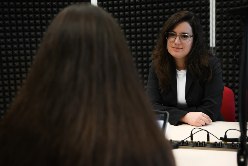 Nahrávanie rozhovoru.