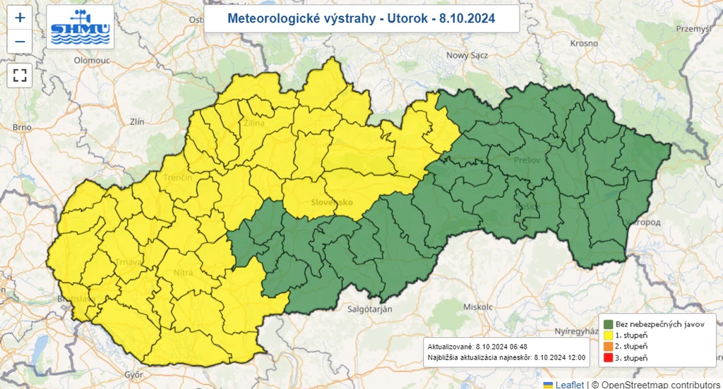 Výstraha SHMÚ.