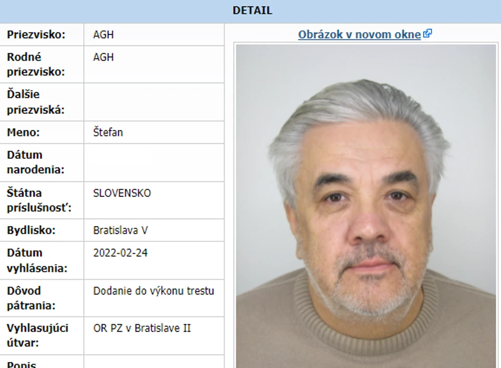 Pátranie po Štefanovi Aghovi.