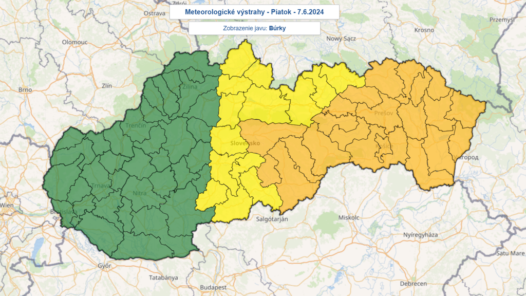 Výstrahy pred búrkami (7. 6.)