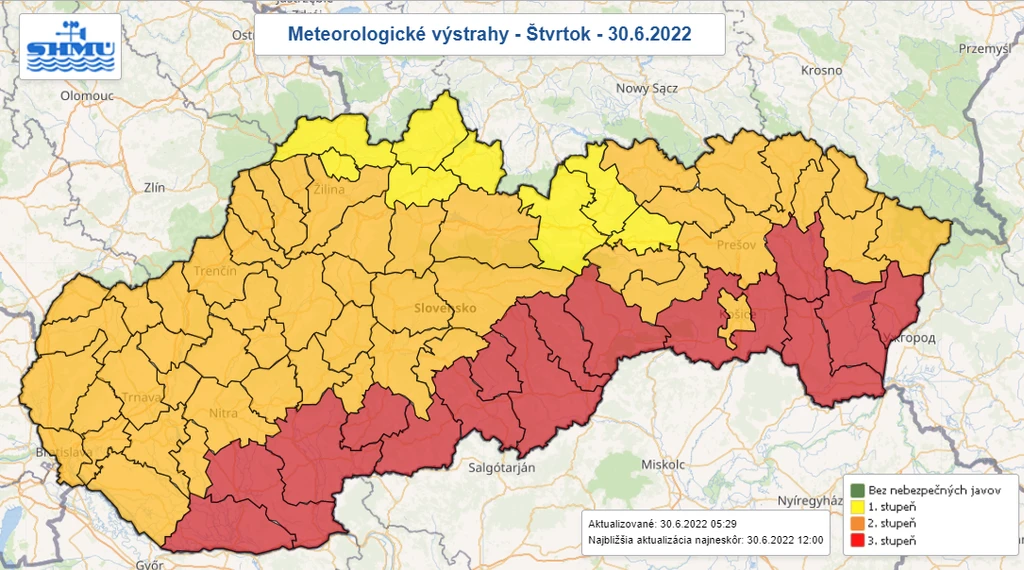Výstrahy SHMÚ.