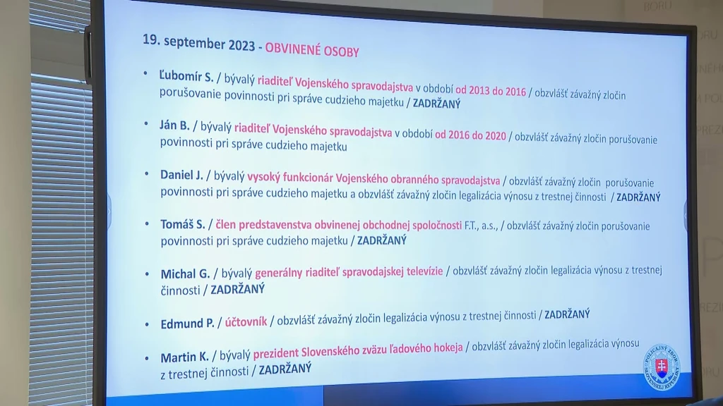 Na snímke obvinení a zadržaní počas akcie NAKA Vírus.