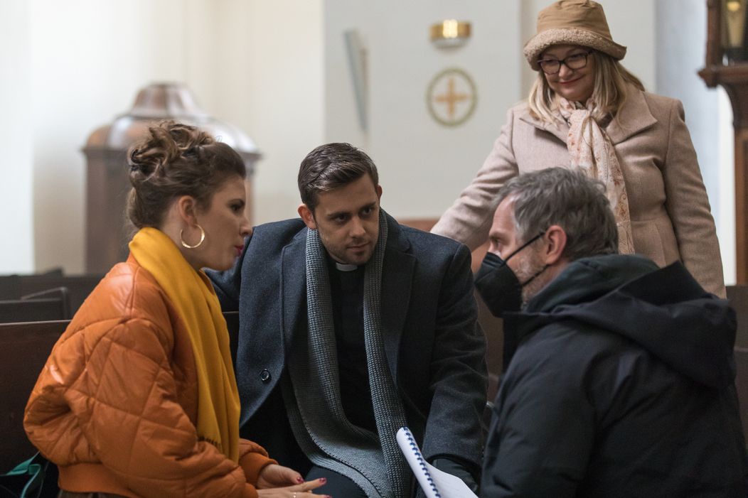 Jana Kovalčíková, Vincent Navrátil, režisér Matúš Libovič a Anna Šišková
