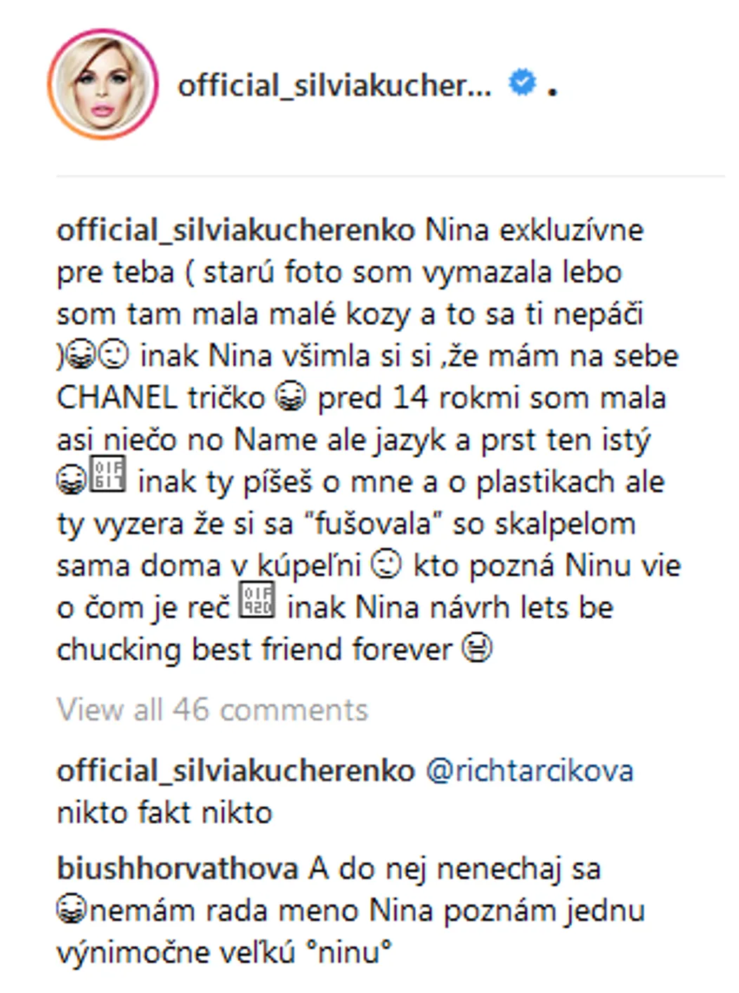 Silvia Kucherenko sa pustila do novinárky.