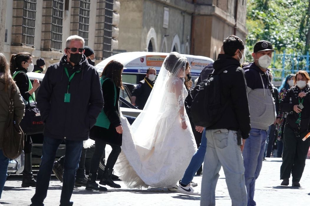 Lady Gaga na nakrúcaní filmu House of Gucci v Ríme