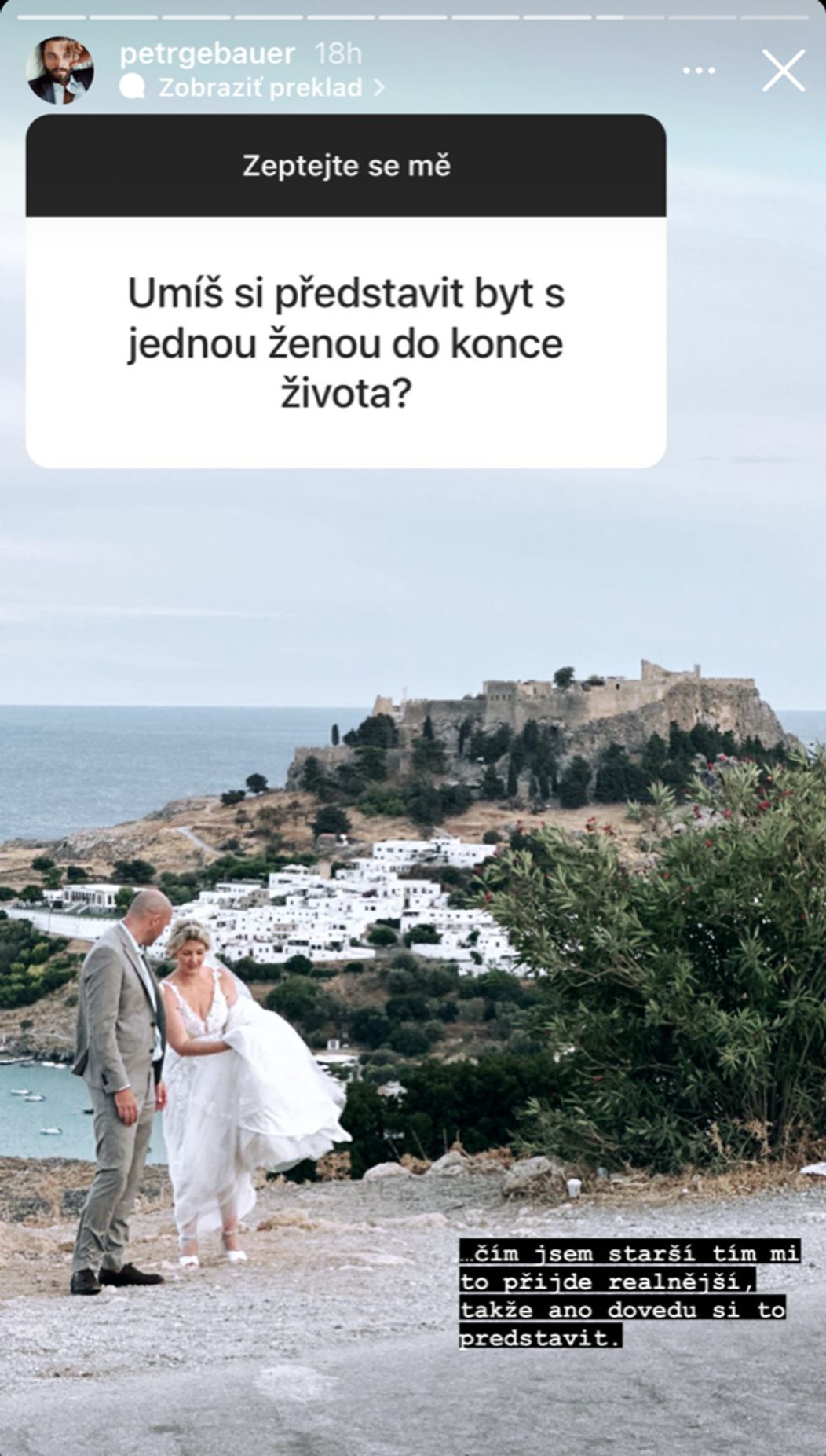 Petr Gebauer sa na Instagrame vyjadril aj k vzťahom.