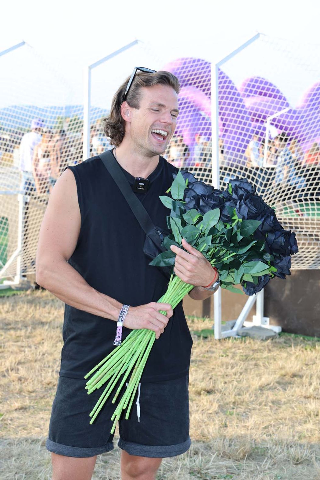 Radko na festivale Grape rozdával ruže a vymenil si bozky s Marcelou