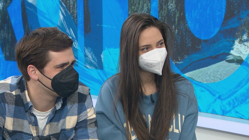 Filip Šebesta a Ráchel Šoltésová v Teleráne.