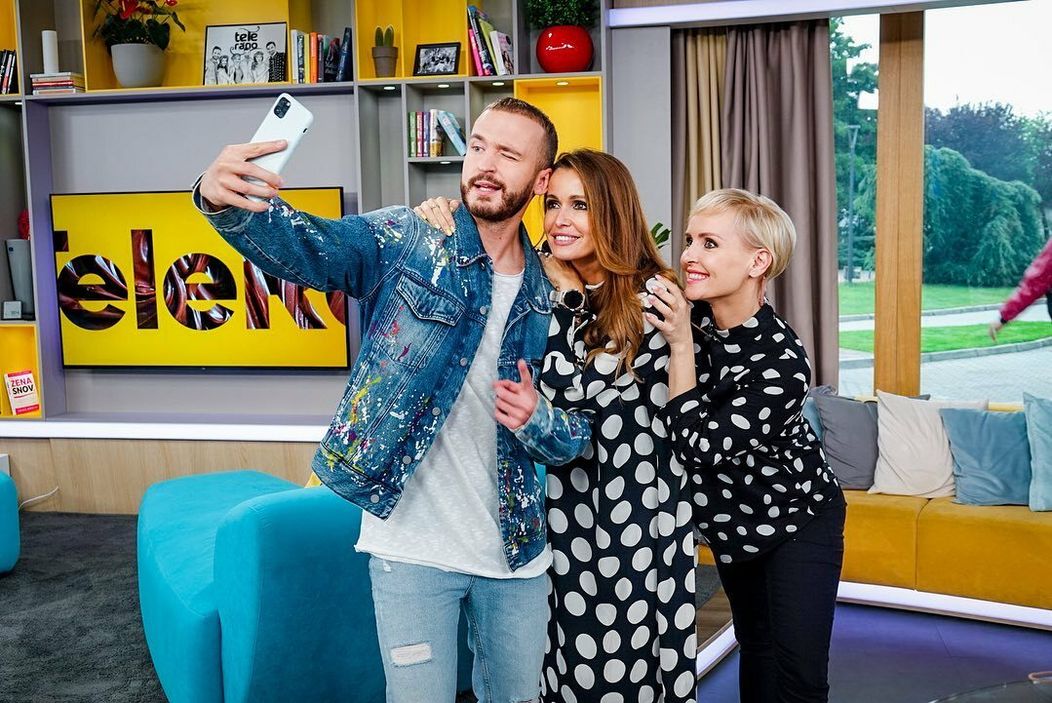 Matej Zrebný s Kvetkou a Lenkou v Teleráne