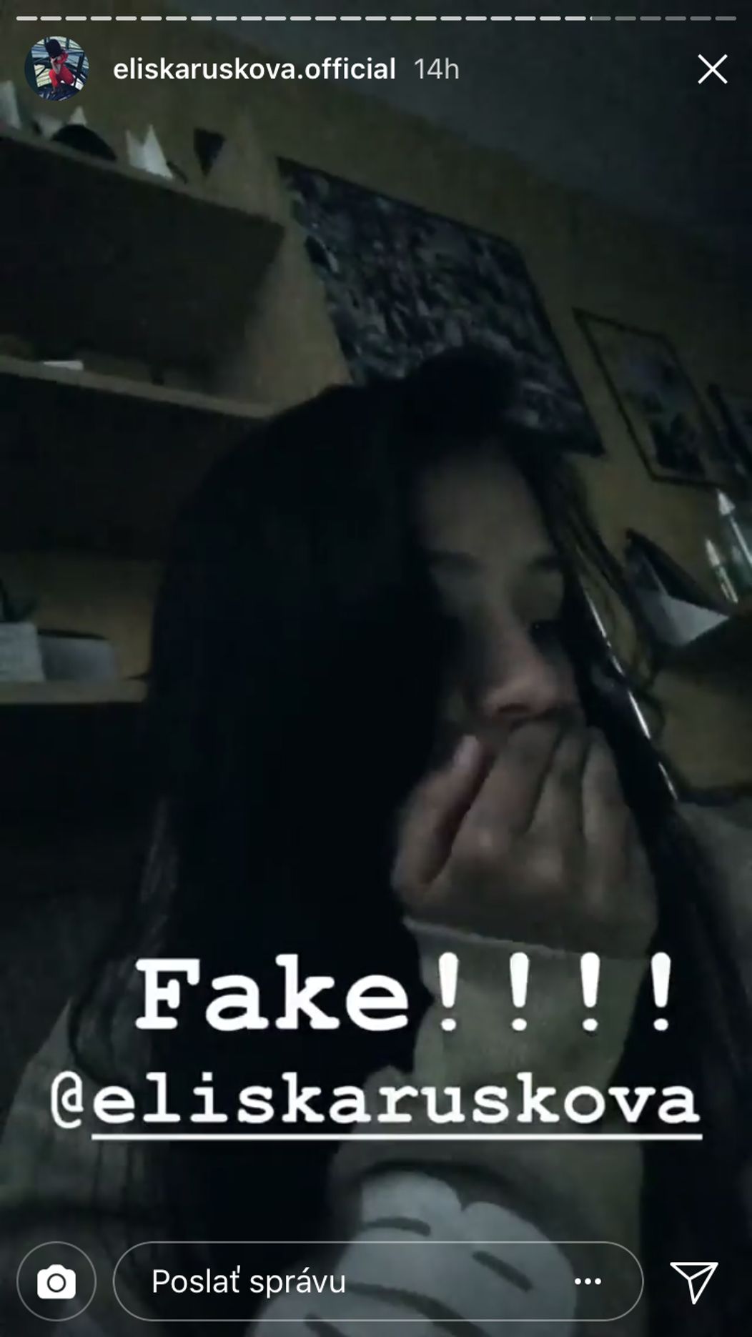 Zúfalá Eliška upozorňuje na nepravý profil