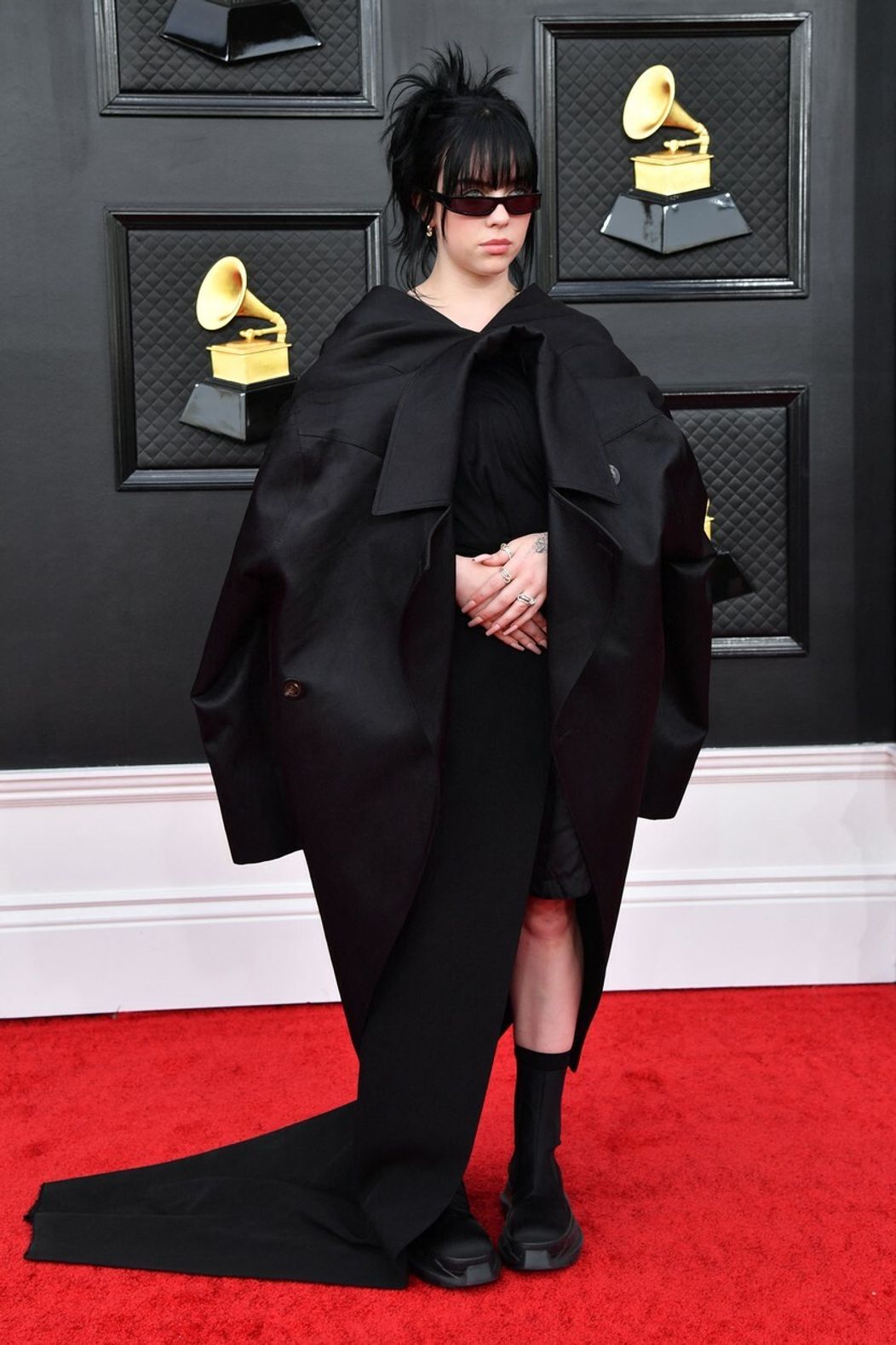 Billie Eilish na 64. ročníku udeľovania hudobných cien Grammy v Las Vegas