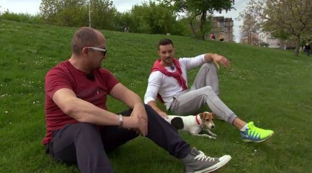 Sandy na nakrúcaní 