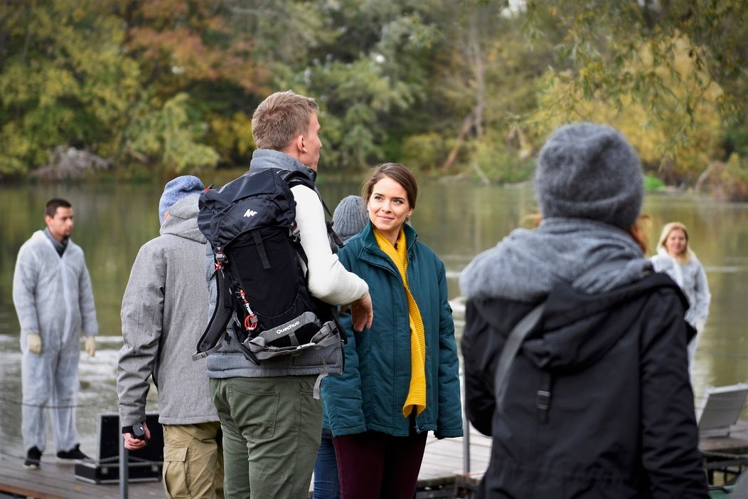 Kristína Svarinská a Juraj Bača počas nakrúcania Rexa
