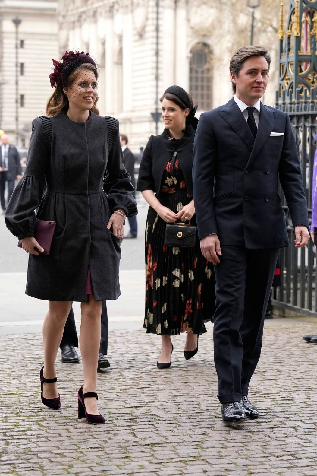 Princezná Beatrice a Edoardo Mapelli na bohoslužbe za princa Philipa