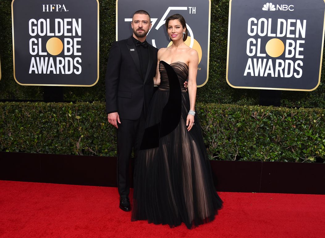 Justin Timberlake a Jessica Biel na Zlatých glóbusoch