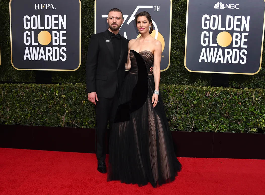 Justin Timberlake a Jessica Biel na Zlatých glóbusoch