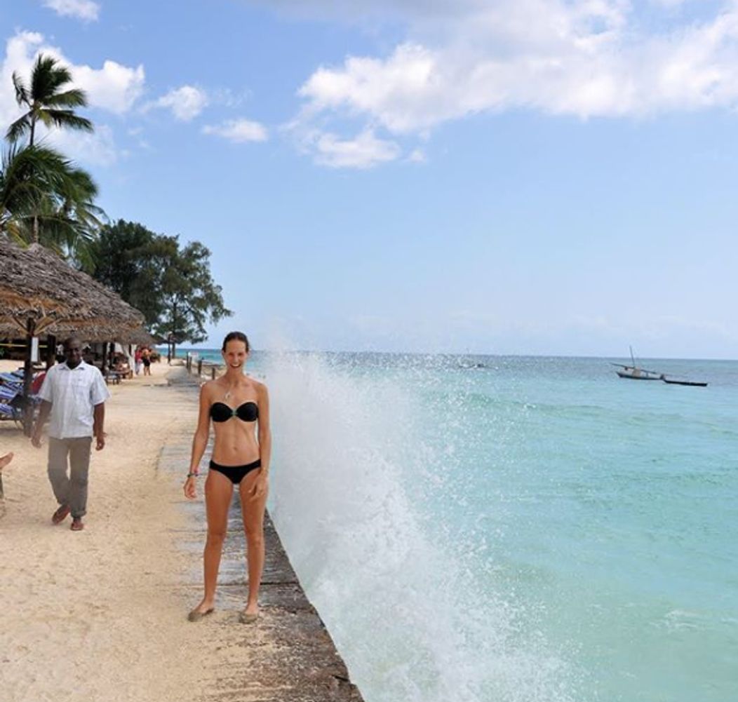 Lenka Debnárová na Zanzibare.