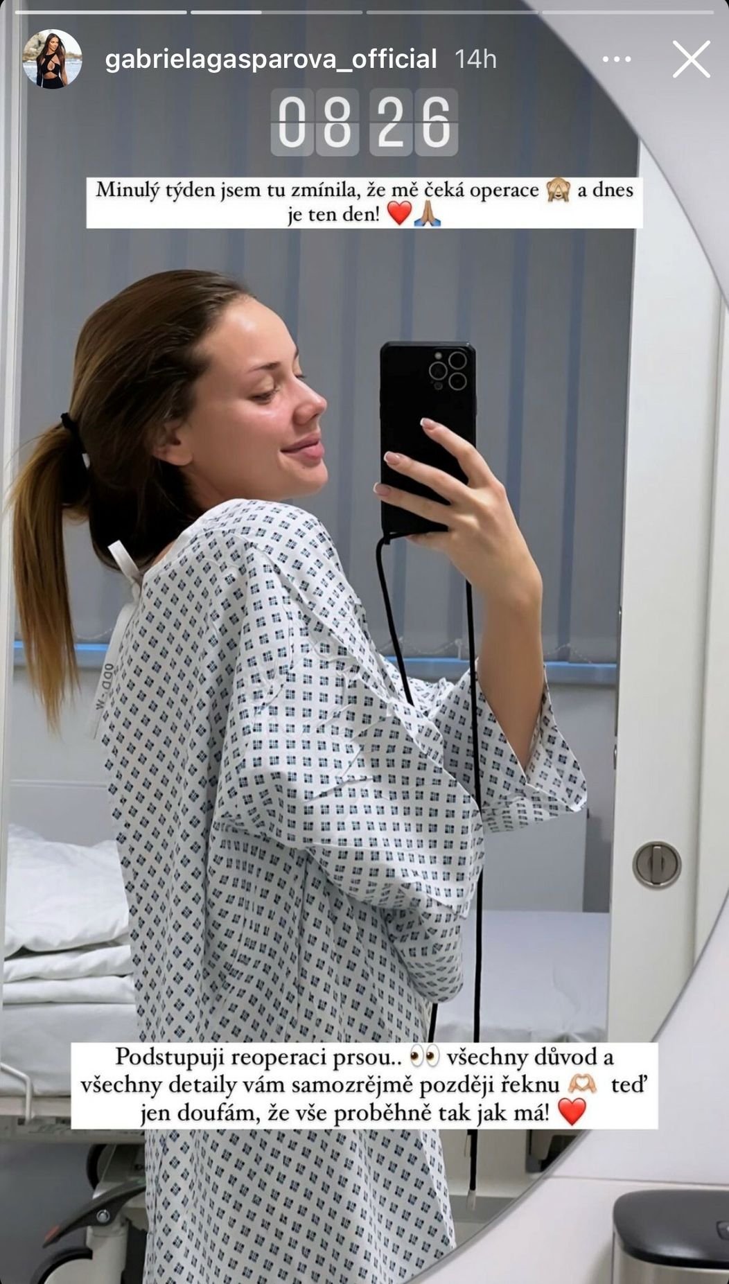 Gabriela v nemocnici