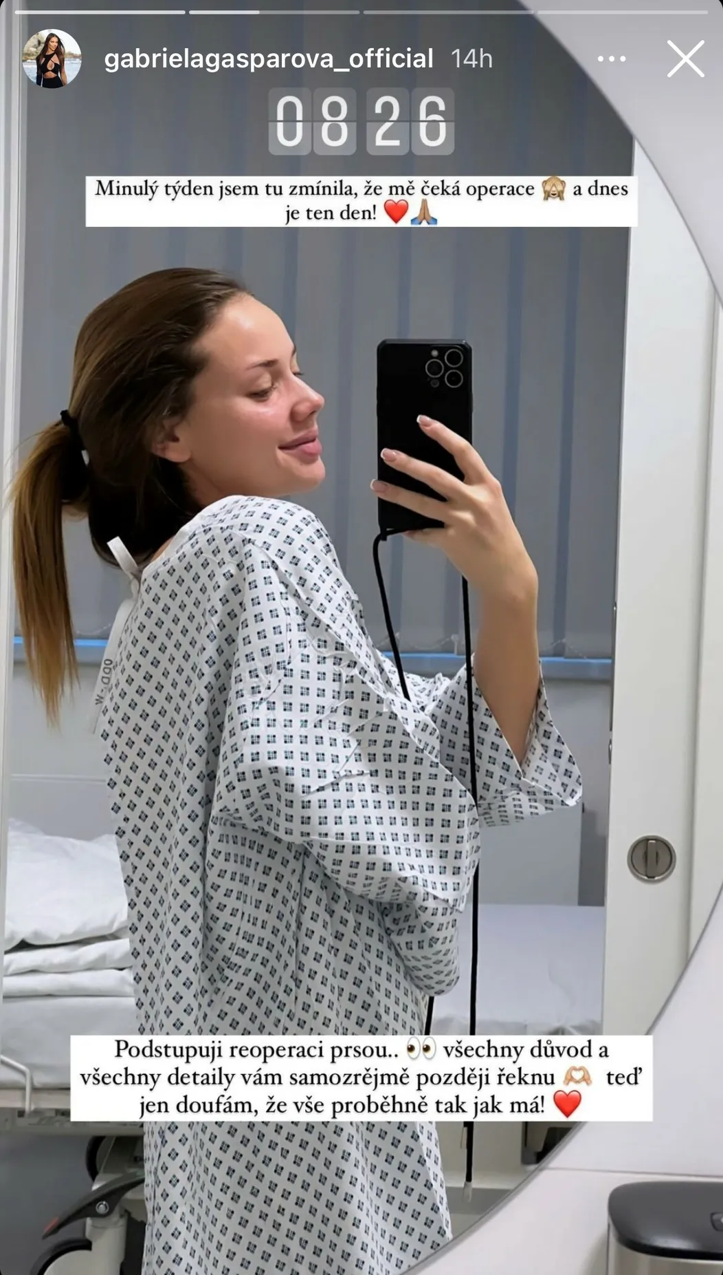 Gabriela v nemocnici