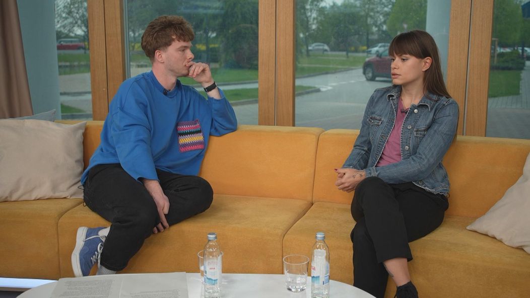 Kristína Kanátová a redaktor Jakub Uríček