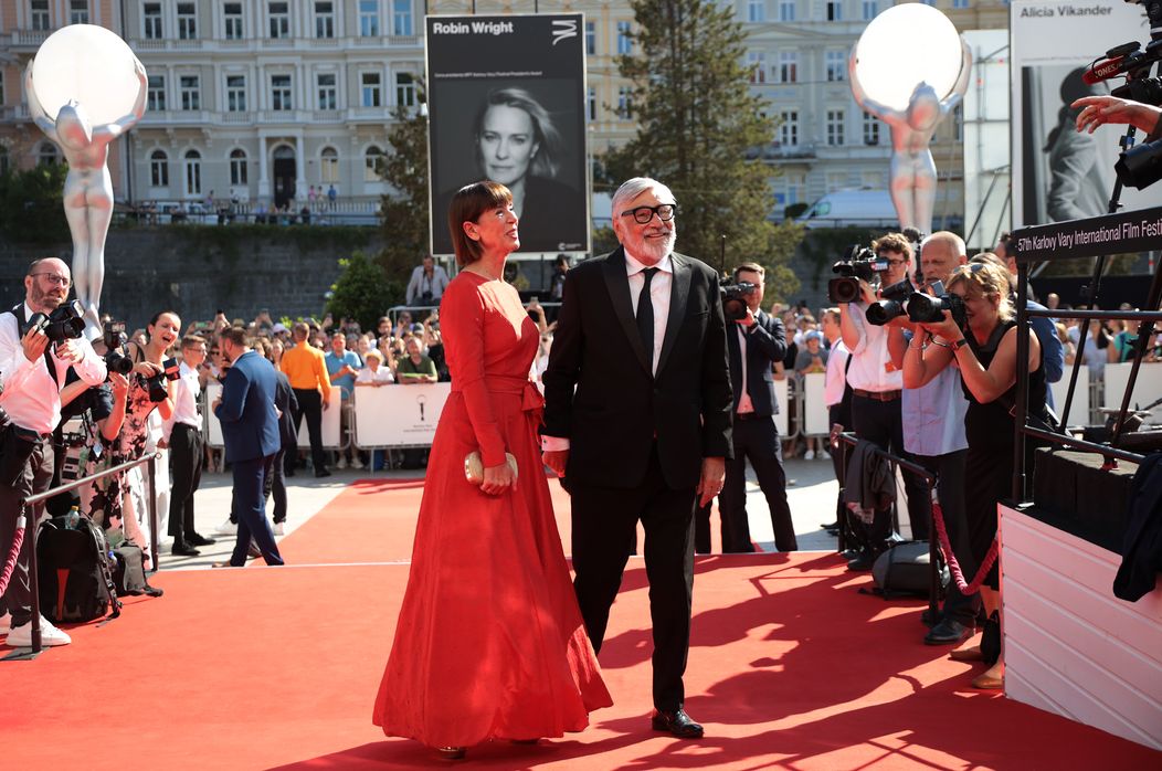 Prezident festivalu Jiří Bartoška s manželkou Andreou