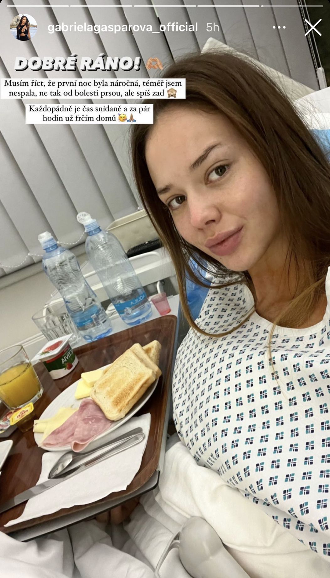 Gabriela v nemocnici 