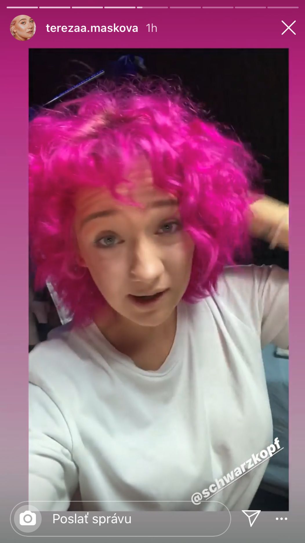 Tereza Mašková má opäť ružové vlasy.