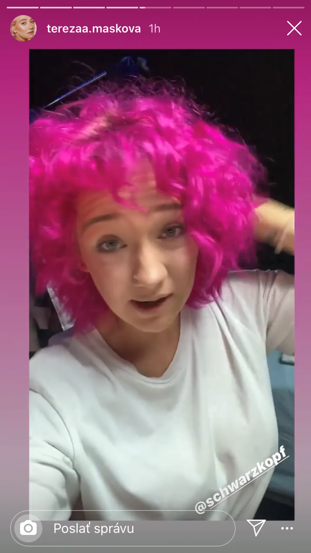 Tereza Mašková má opäť ružové vlasy.