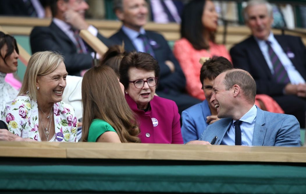 Bývalé tenistky Martina Navrátilová a Billie Jean King v rozhovore s princom Williamom a princeznou Kate na ženskom finále Wimbl
