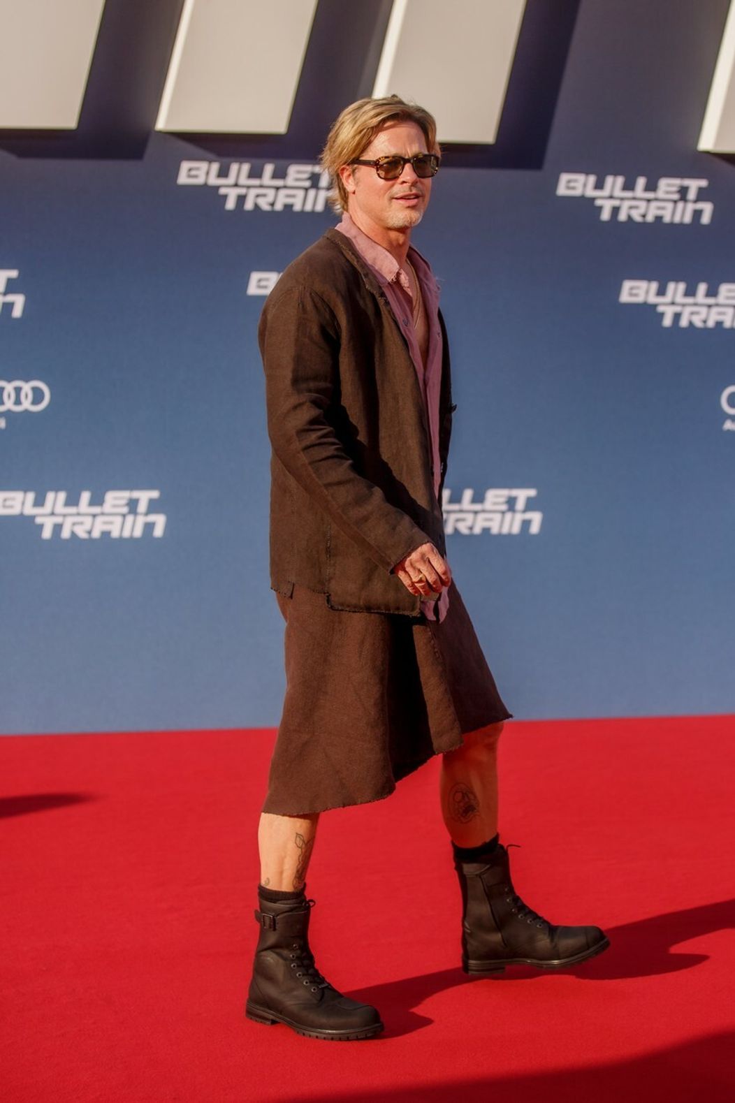 Brad Pitt na uvedení filmu Bullet Train v Berlíne