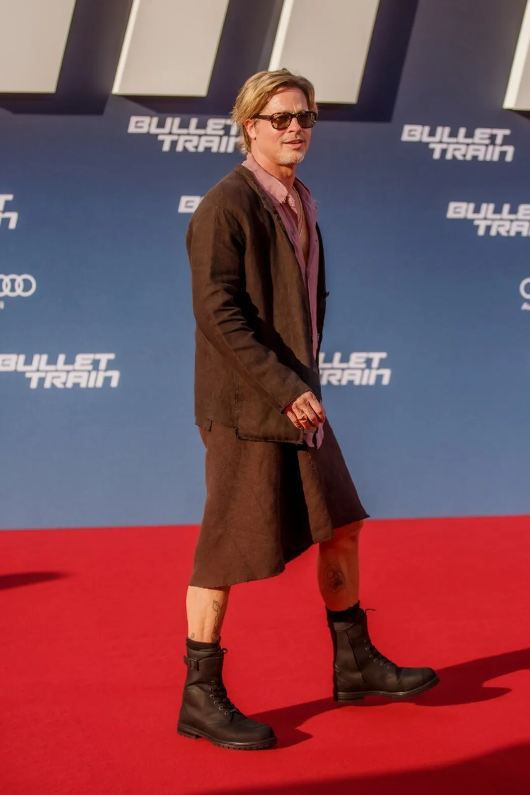 Brad Pitt na uvedení filmu Bullet Train v Berlíne