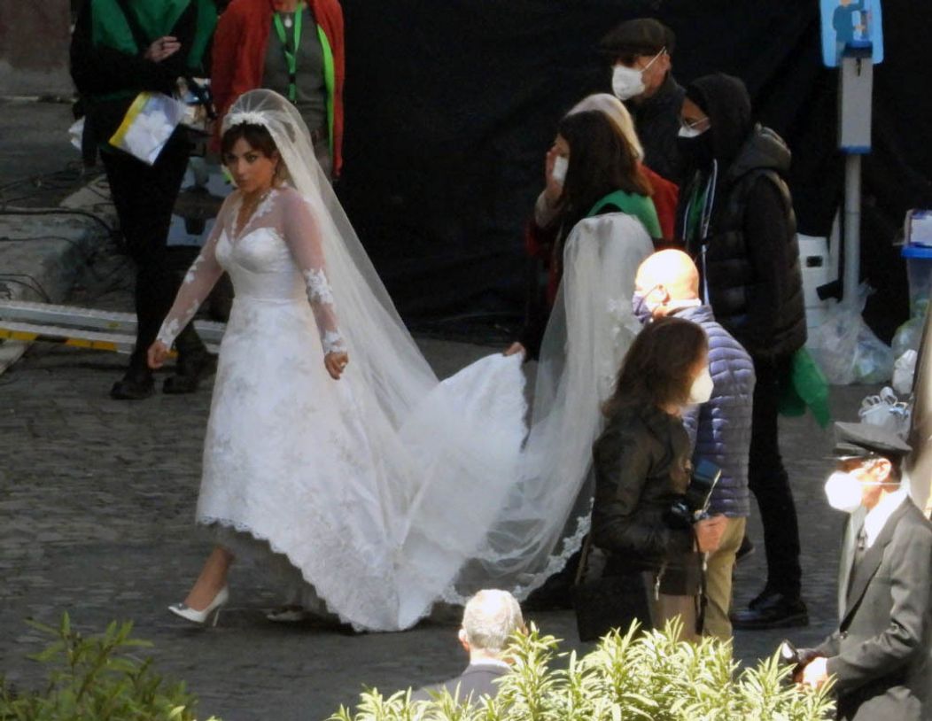Lady Gaga na nakrúcaní filmu House of Gucci v Ríme