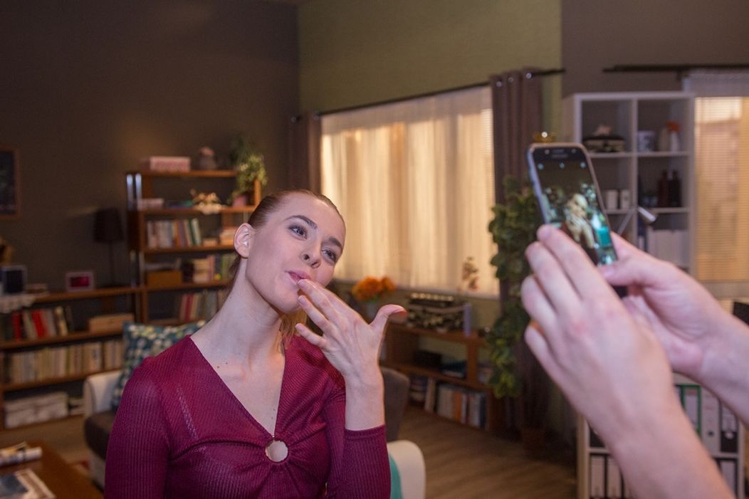 Výroba fotografie do Františkovho mobilu