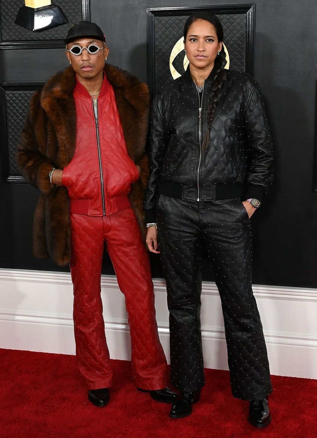Pharrell Williams s manželkou na 65. ročníku odovzdávania cien Grammy