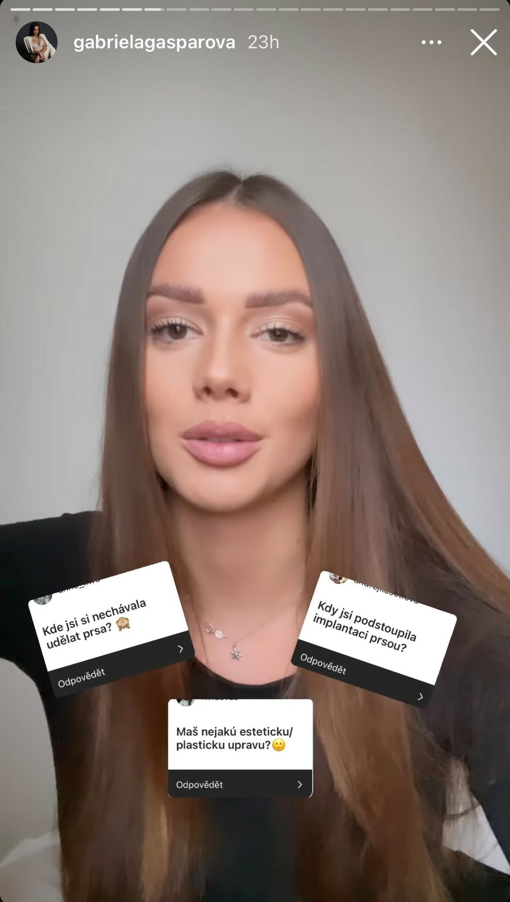 Gabriela na Instagrame odpovedala na otázky.