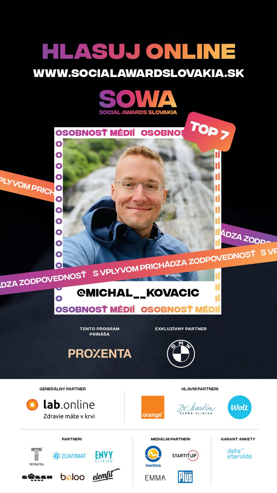 Hlasujte za Michala Kovačiča v druhom kole SOWA