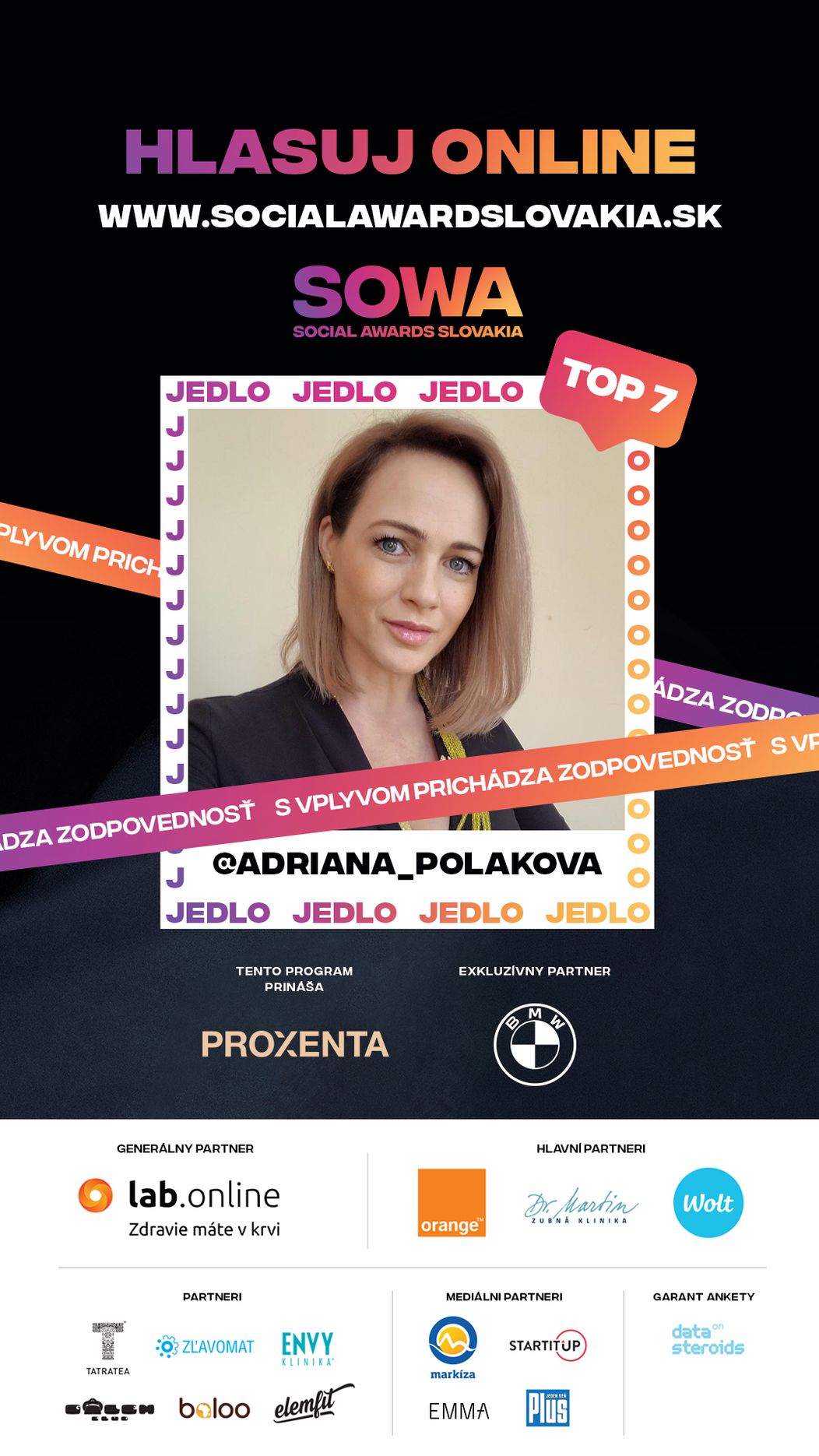 Hlasujte za Adrianu Polákovú v druhom kole SOWA
