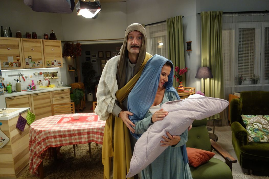 Andy Kraus a Viki Ráková ako Svätá rodina