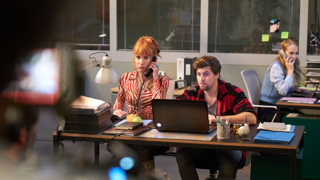 Táňa Pauhofová ako Nikol Tichá, Pavol Šimun ako Samo Dubský a Dominika Morávková ako Nora Antonyová v 2. sérii seriálu Výnimočná Nikol.