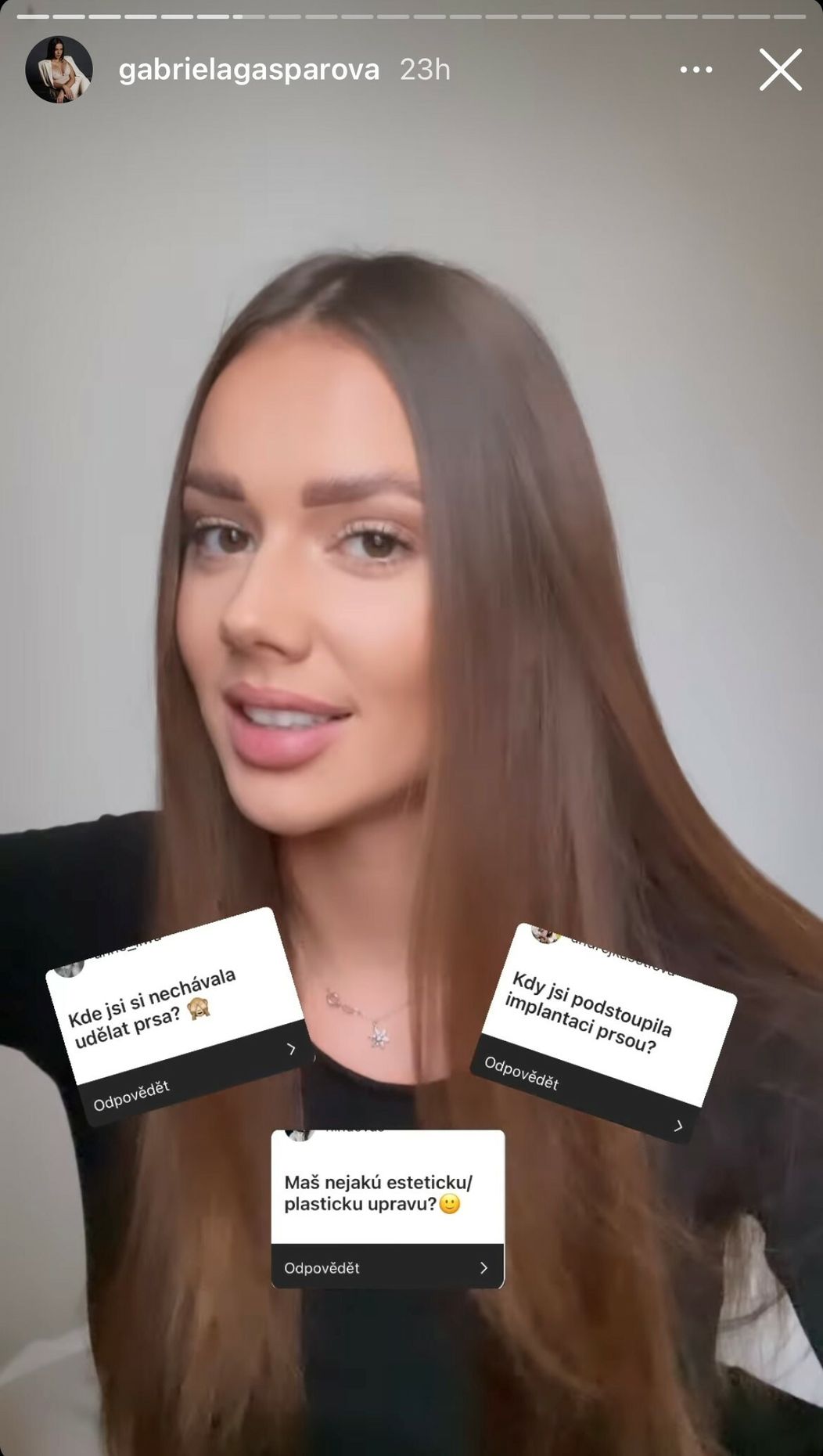 Gabriela na Instagrame odpovedala na otázky.