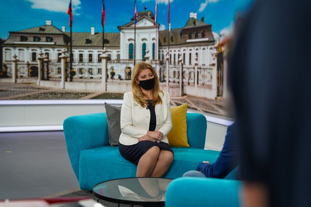 Prezidentka Zuzana Čaputová v Teleráne.
