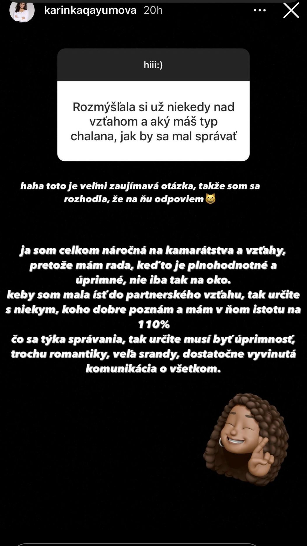 Aj vo vzťahových veciach má mladá herečka jasno.