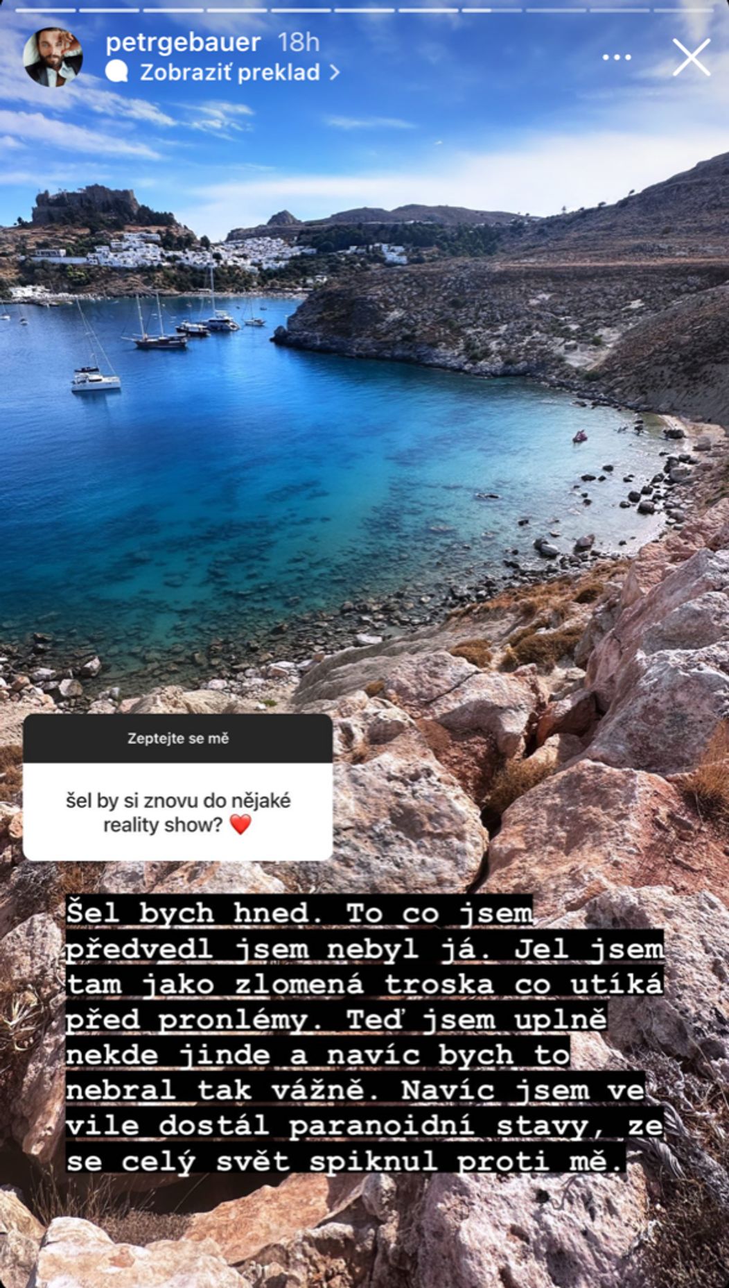 Petr by sa rád vrátil do Love Islandu.