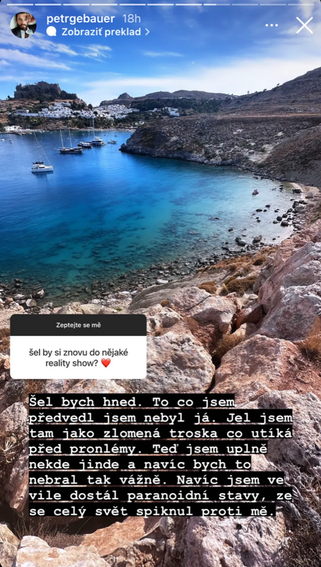 Petr by sa rád vrátil do Love Islandu.