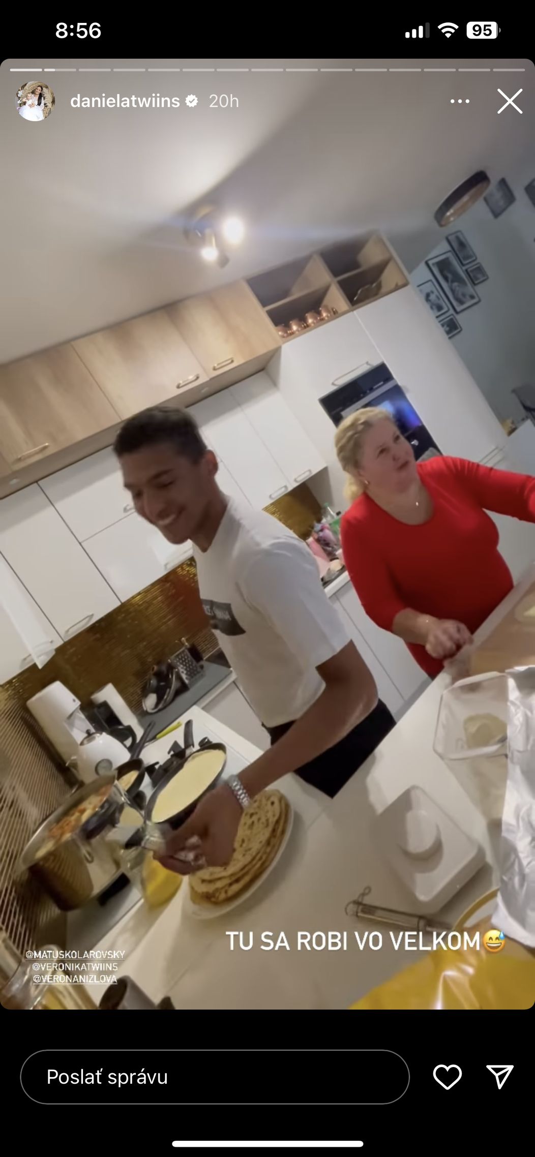 Matúš pomáhal v kuchyni 