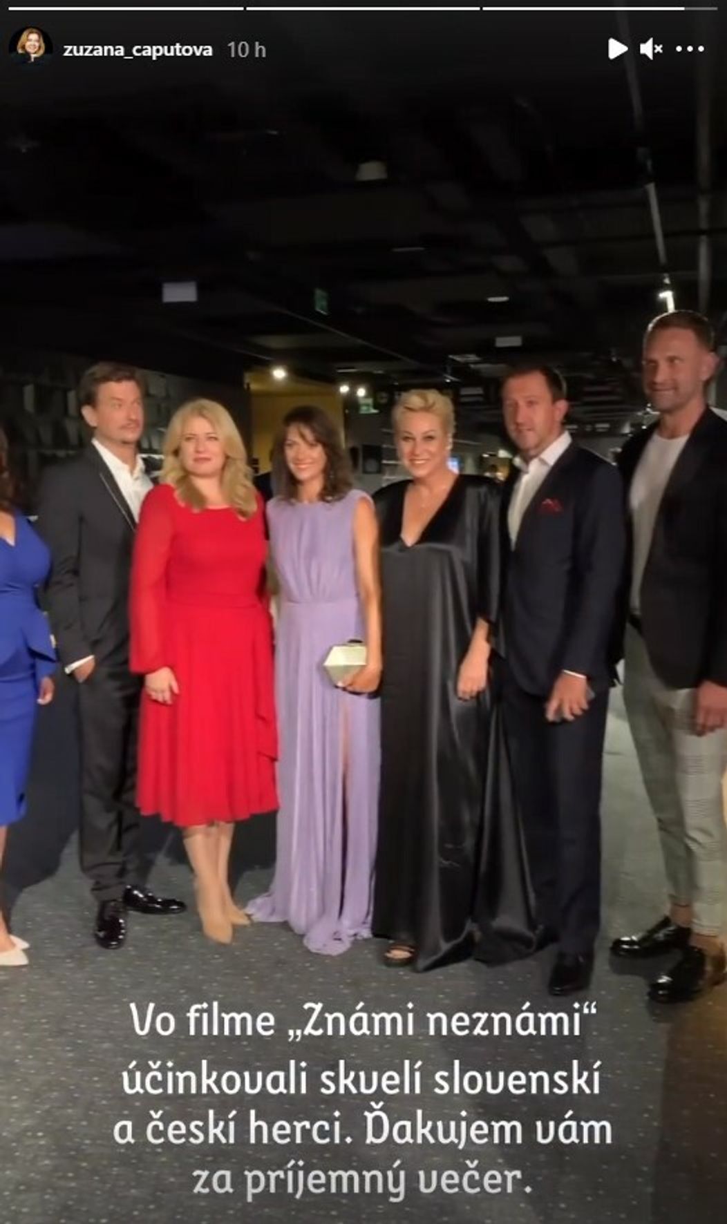 Zuzana Čaputová na premiére
