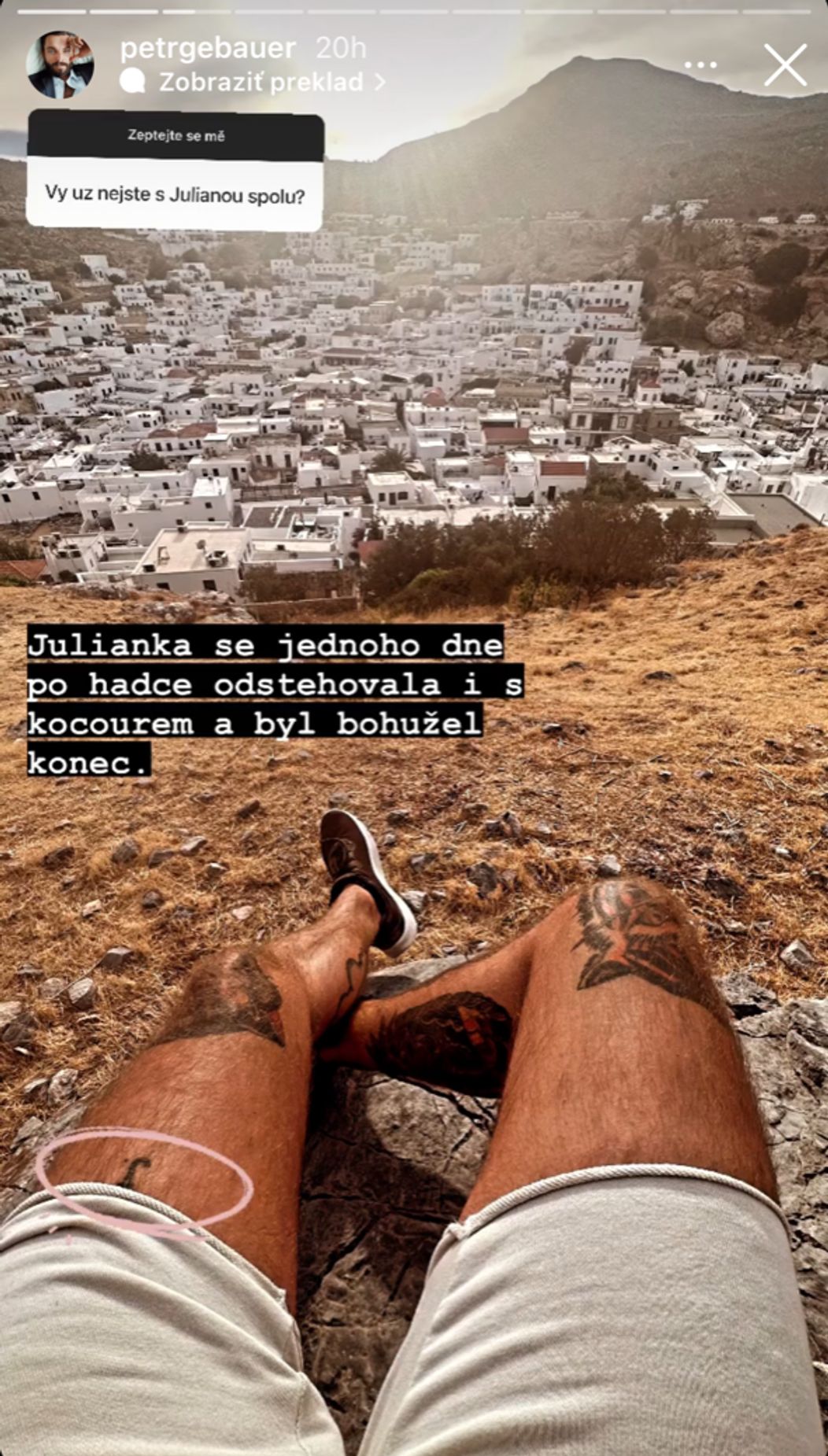 Petr potvrdil rozchod s Julianou.