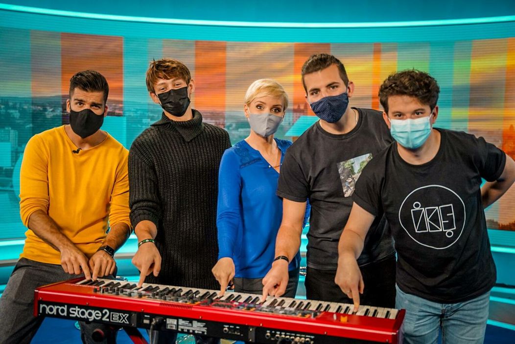 Martin Klinčúch, Lukáš Jurko a Ján Cibuľa s Kvetkou a Tomášom