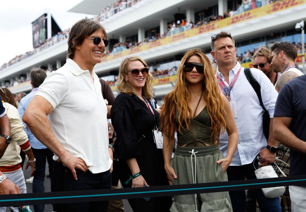 Shakira a Tom Cruise na Veľkej cene Miami
