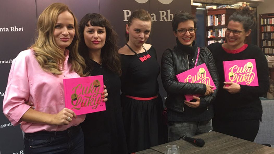 Zuzana Šebová a Petra Polnišová na krste knihy Cuky a Luky